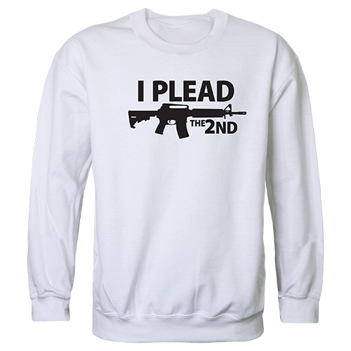 I Plead the 2nd Graphic Crewneck Sweatshirt, White - Medium