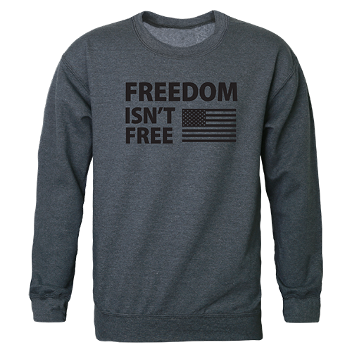 Freedom Isnt Graphic Crewneck Sweatshirt, Heather Charcoal - Small