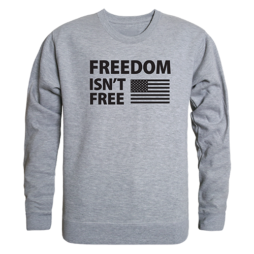Freedom Isnt Graphic Crewneck Sweatshirt, Heather Gray - 2XL