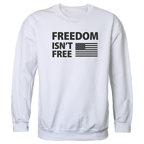 Freedom Isnt Graphic Crewneck Sweatshirt, White - Medium