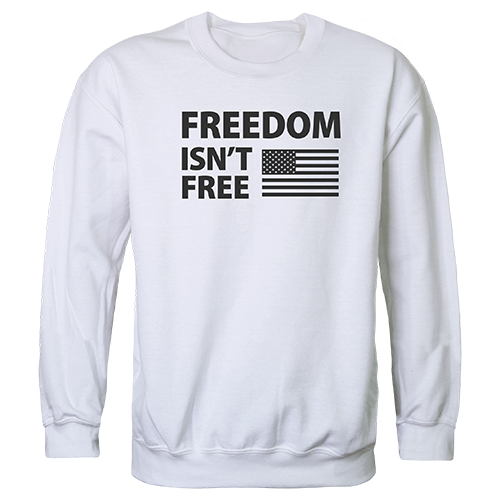 Freedom Isnt Graphic Crewneck Sweatshirt, White - Large
