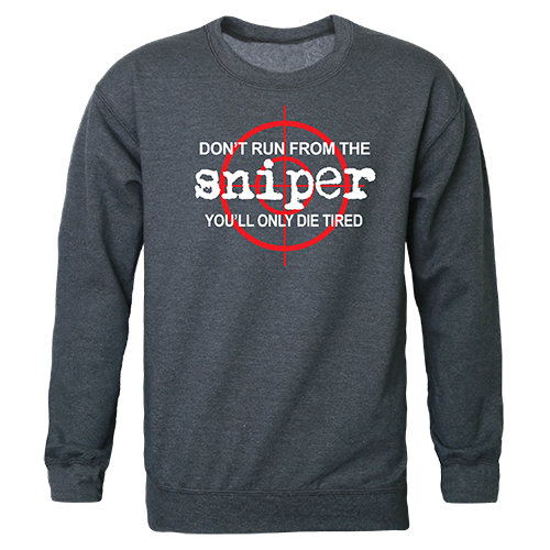 Sniper Graphic Crewneck Sweatshirt, Heather Charcoal - 2XL