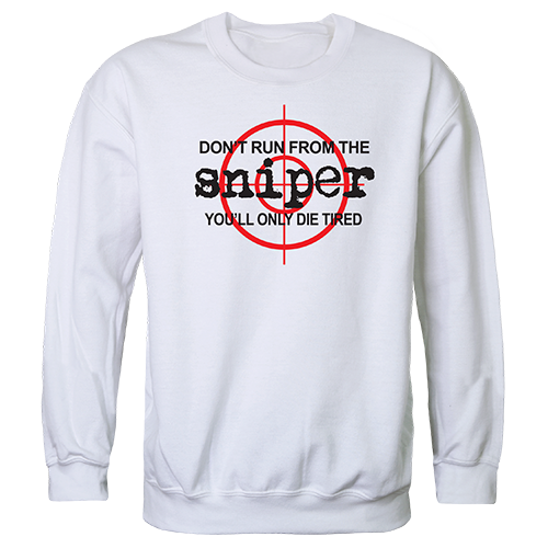 Sniper Graphic Crewneck Sweatshirt, White - Extra Large
