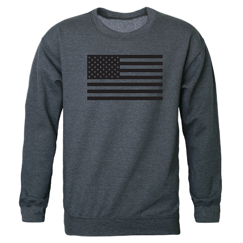 Tonal Flag Graphic Crewneck Sweatshirt, Heather Charcoal - 2XL
