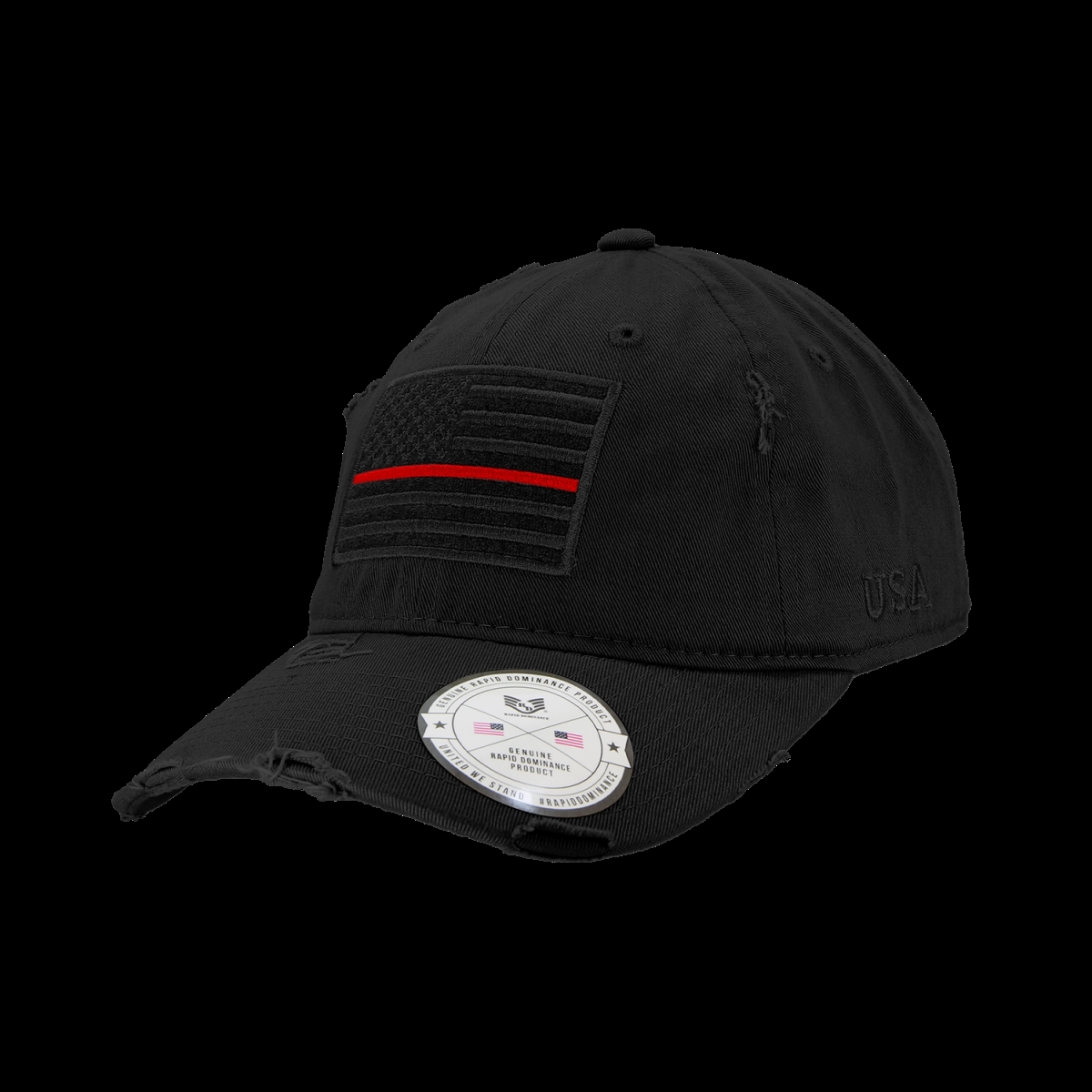 A18-TRL-BLK Vintage Thin Red Line Patch Cap, Red
