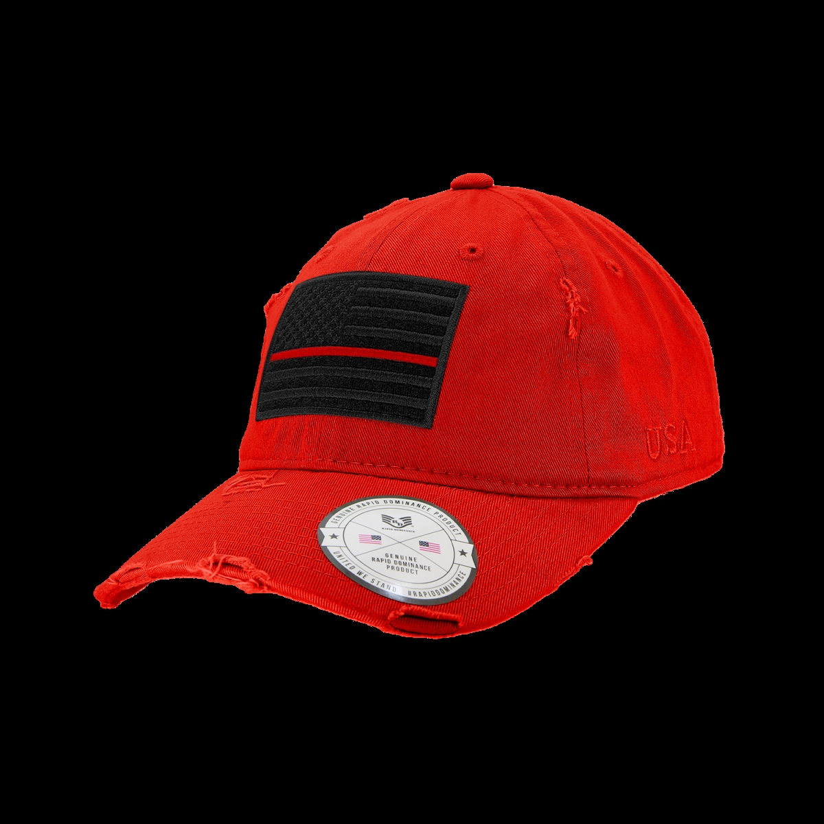 Vintage Thin Red Line Patch Cap, Red