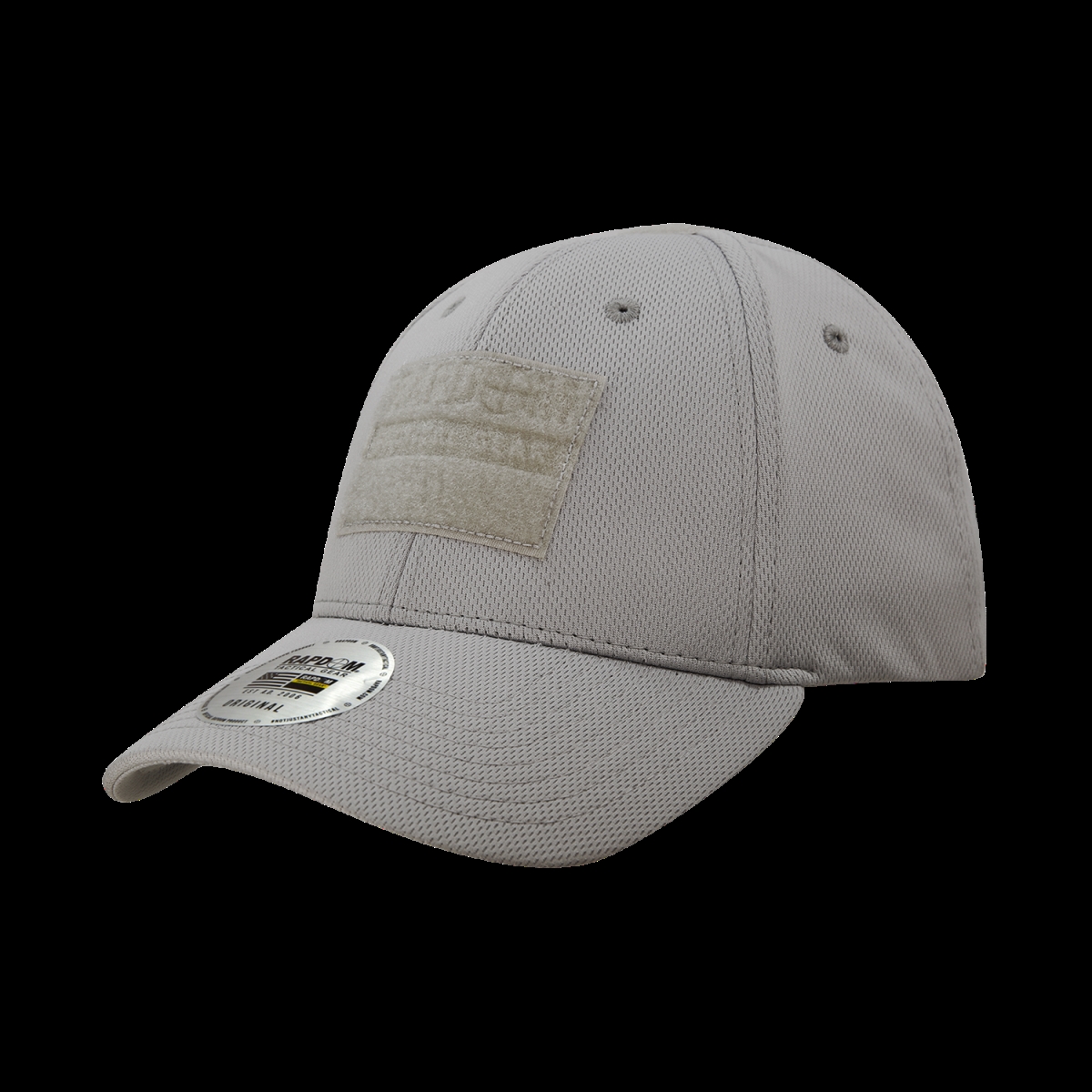 T71-RDT-CHA Embossed Patch Flex Cap, Charcoal