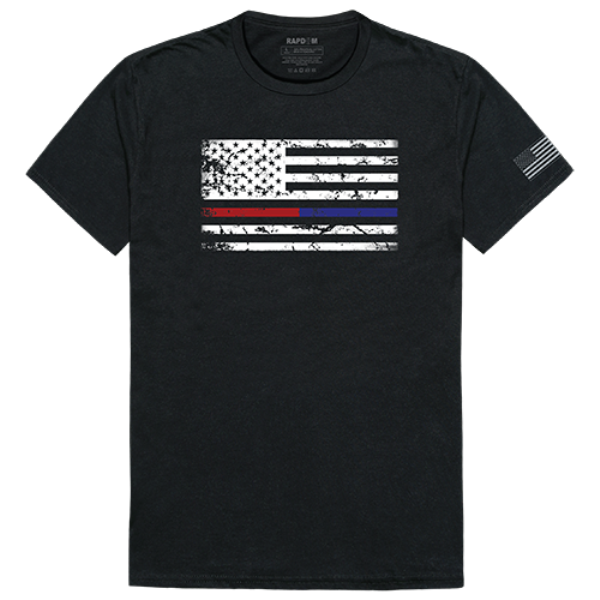 TRL & TBL Dual Flag Tactical Graphics T-Shirt, Black - Small