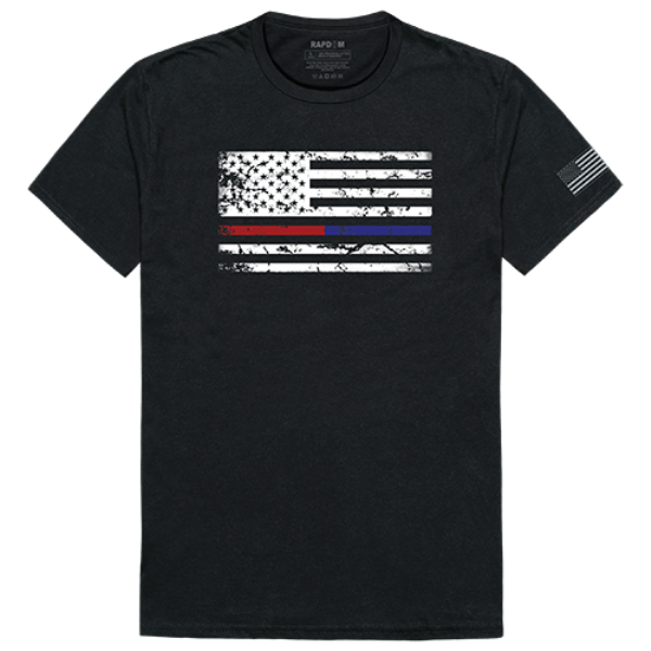 TRL & TBL Dual Flag Tactical Graphics T-Shirt, Black - Medium