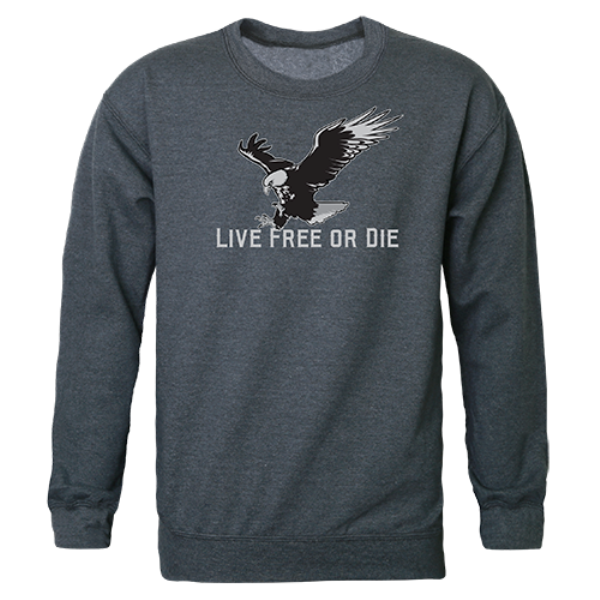 Live Free Graphic Crewneck Sweatshirt, Heather Charcoal - Large