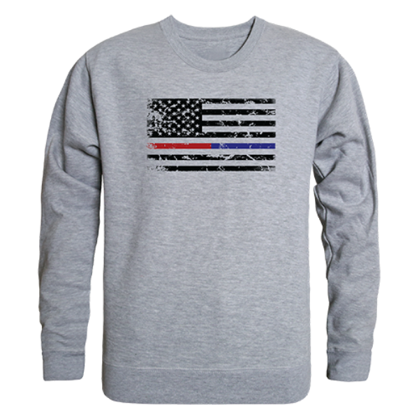 TRL & TBL Dual Flag GRPX Crewneck Sweatshirt, Heather Grey - Medium