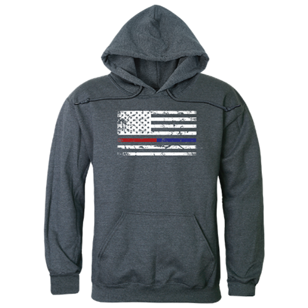 TS4-814-HCH-02 TRL & TBL Dual Flag GRPX Pullover, Heather Charcoal - Medium