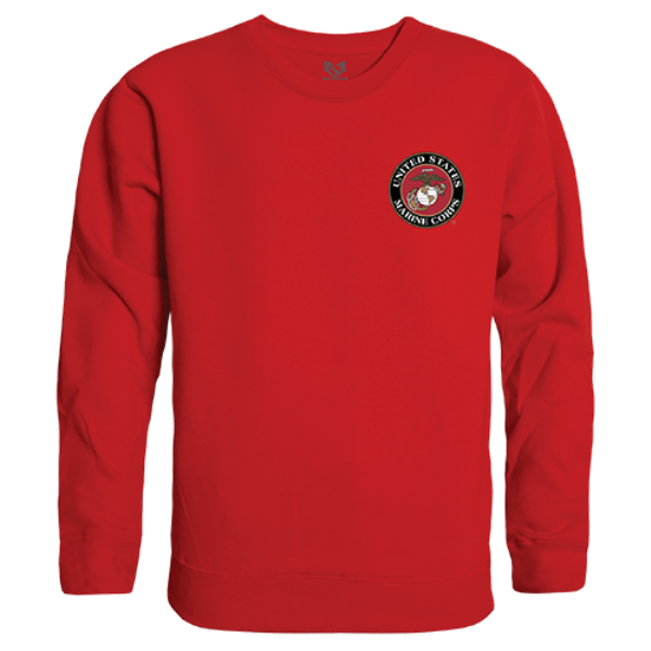 Usmc Emblem Graphic Crewneck Sweatshirt - Red - Extra Large