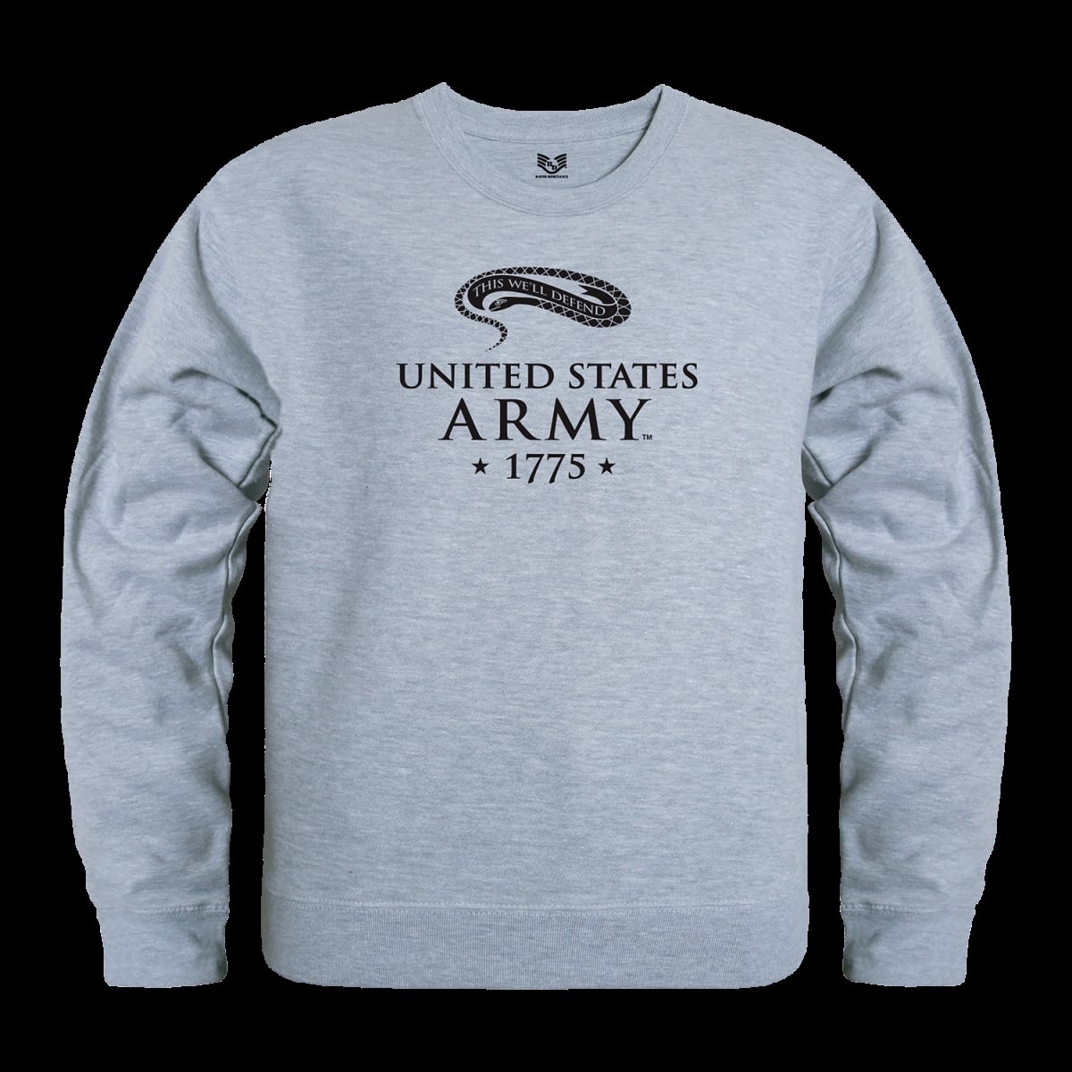 US Army 18 Graphic Crewneck Sweatshirt - Heather Grey - 2X