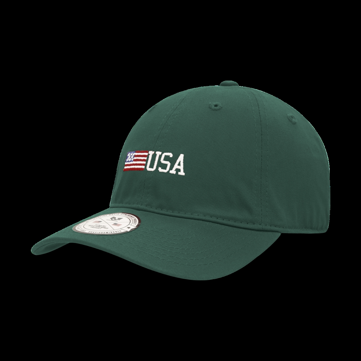 Side US Flag Relaxed Graphic Cap - Hunter