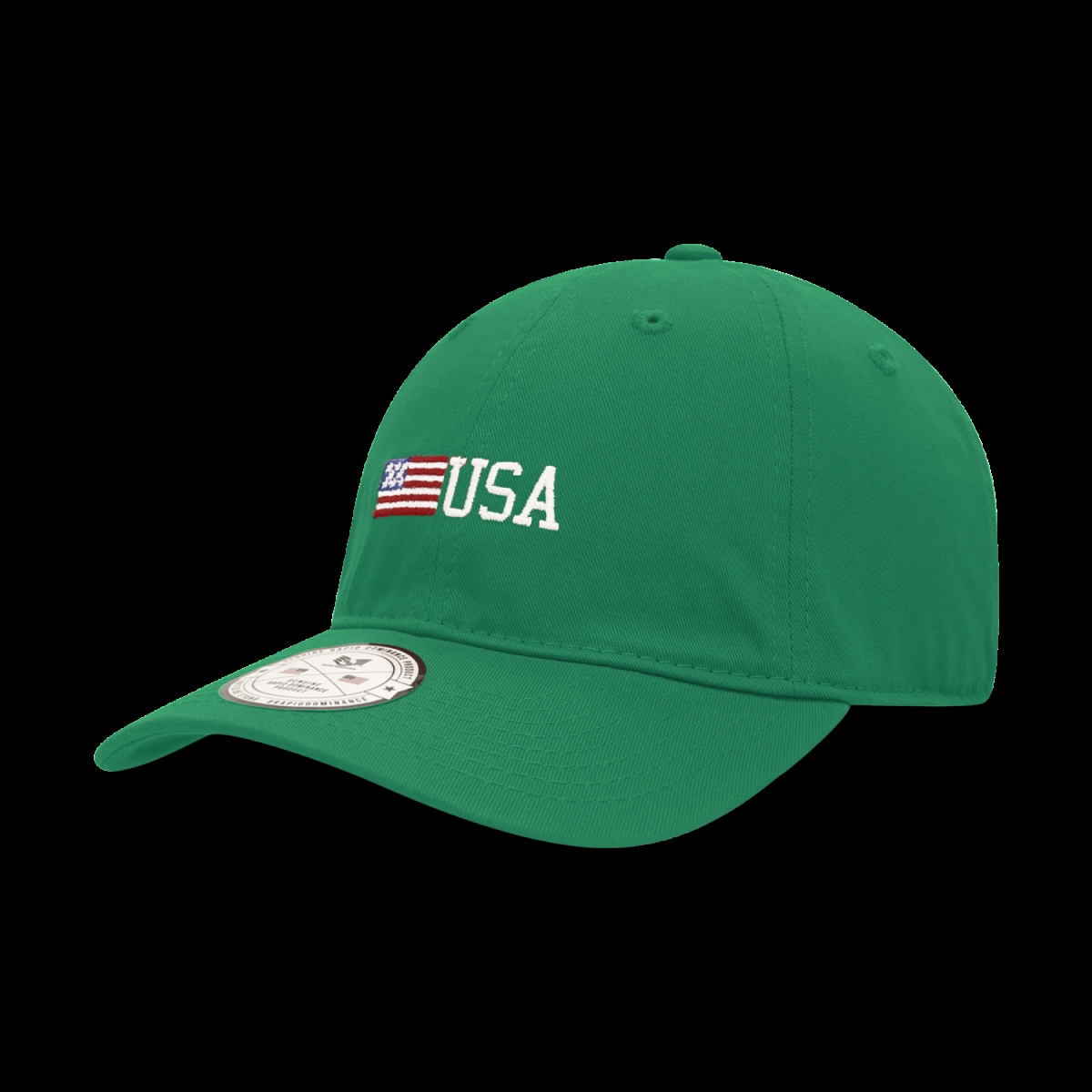 Side US Flag Relaxed Graphic Cap - Kelly