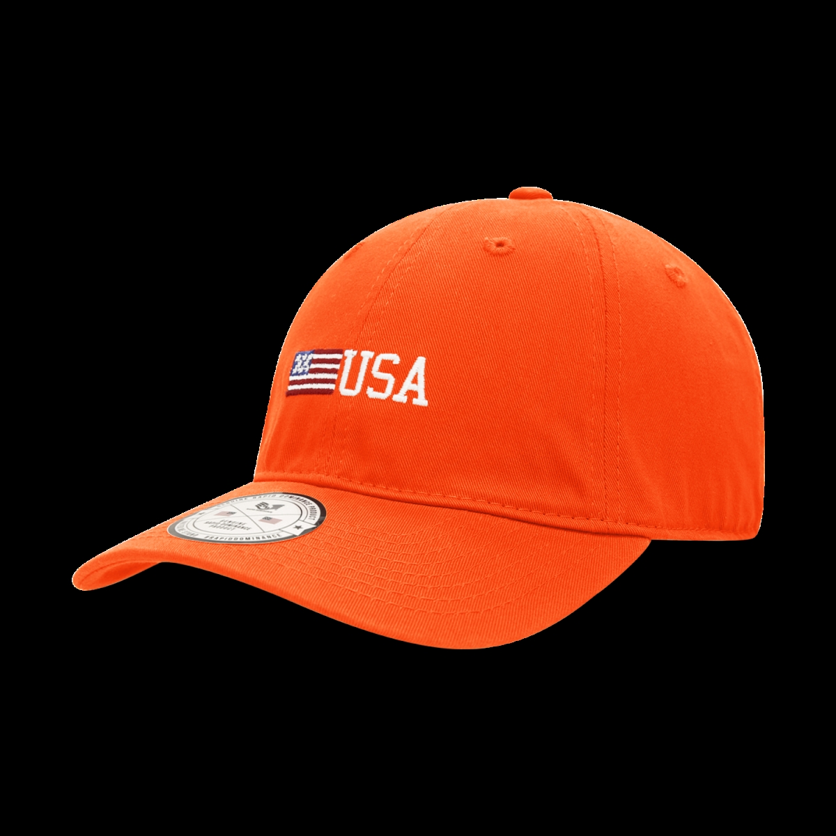 Side US Flag Relaxed Graphic Cap - Orange