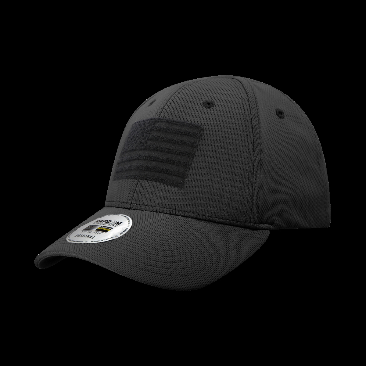 USA Embossed Patch Flex Cap - Black