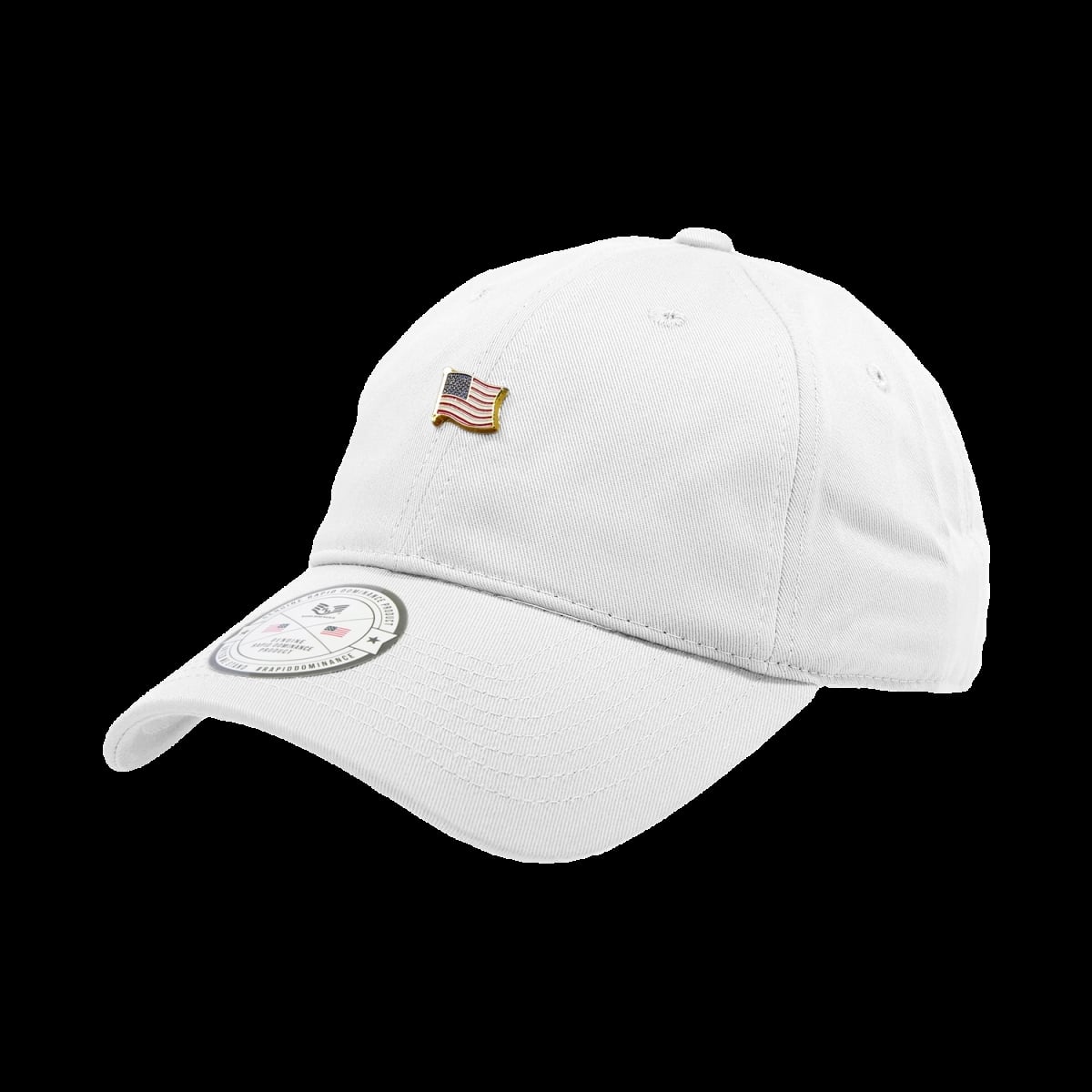 USA Metal Pin Relaxed Cap - White