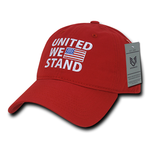 A03-1UWS-RED Relaxed United We Stand Graphic Cap, Red