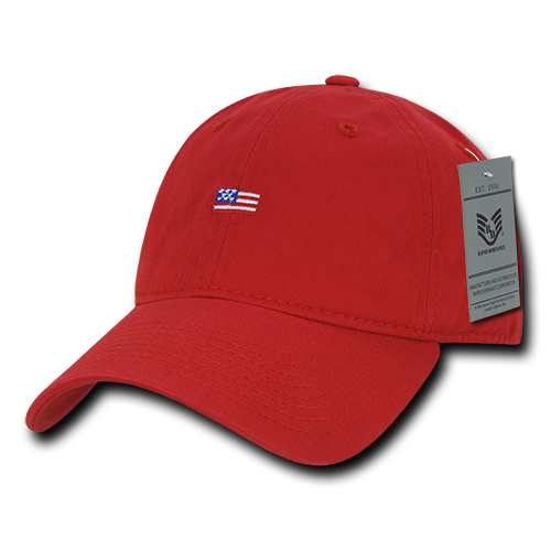 Relaxed Small USA Flag Graphic Cap - Red - Small