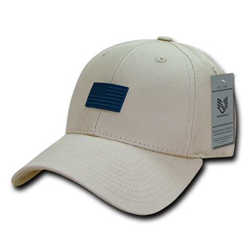 Structured Rubber USA Flag Cap - Stone