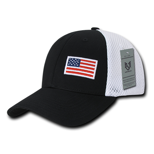 A08-USA-BLK Flex USA Caps, Black