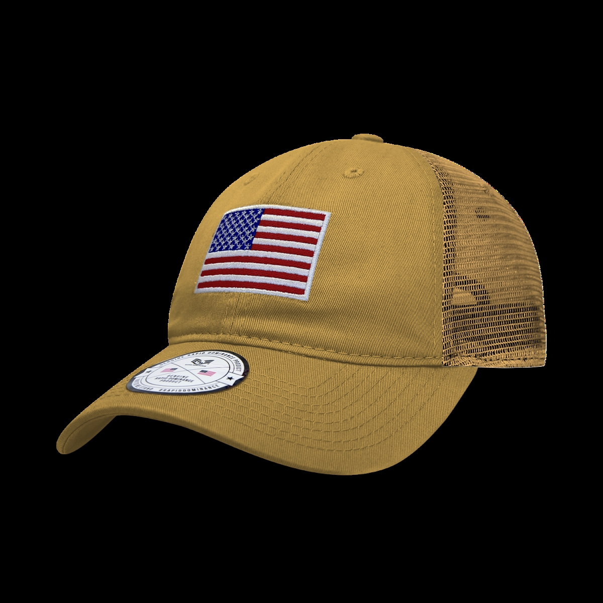 USA Flag Relaxed Trucker Cap - Coyote