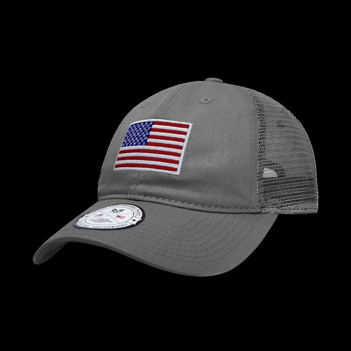 USA Flag Relaxed Trucker Cap - Dark Grey