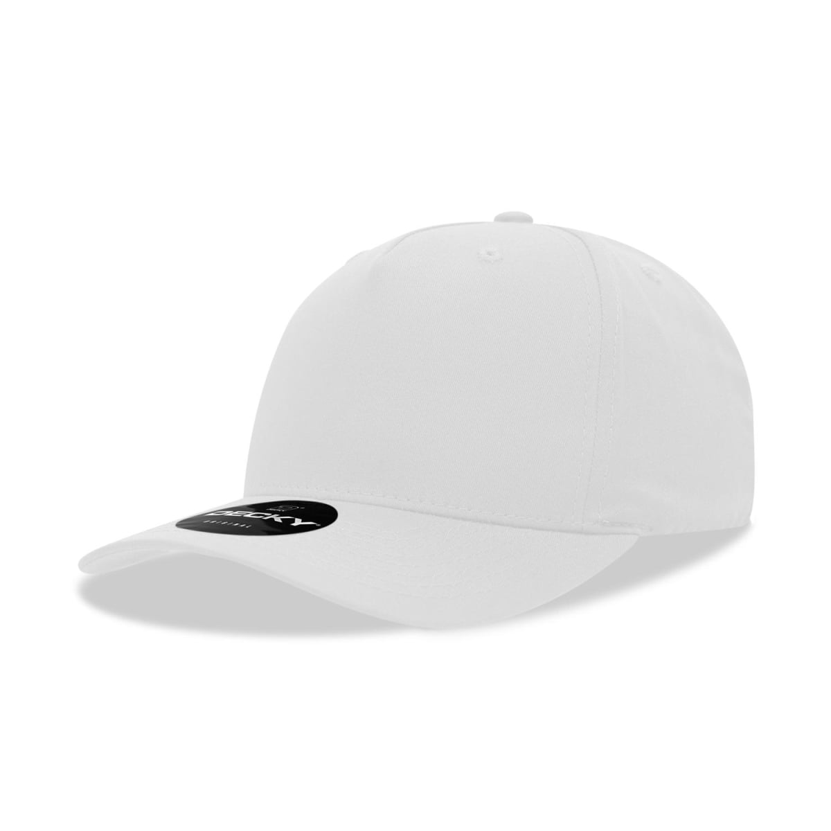 6024-1WHT 5 Panel Mid Profile Structured Cotton Blend Cap, White - One Size Fits Most