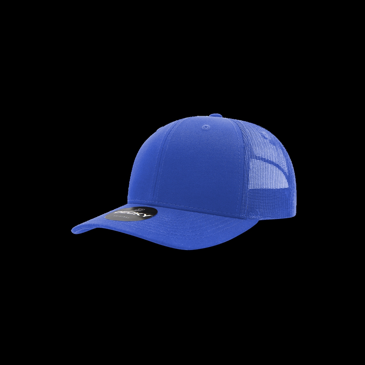 5019-1RYL Youth 6 Panel Mid Profile Structured Cotton Trucker Cap, Royal - One Size Fits Most