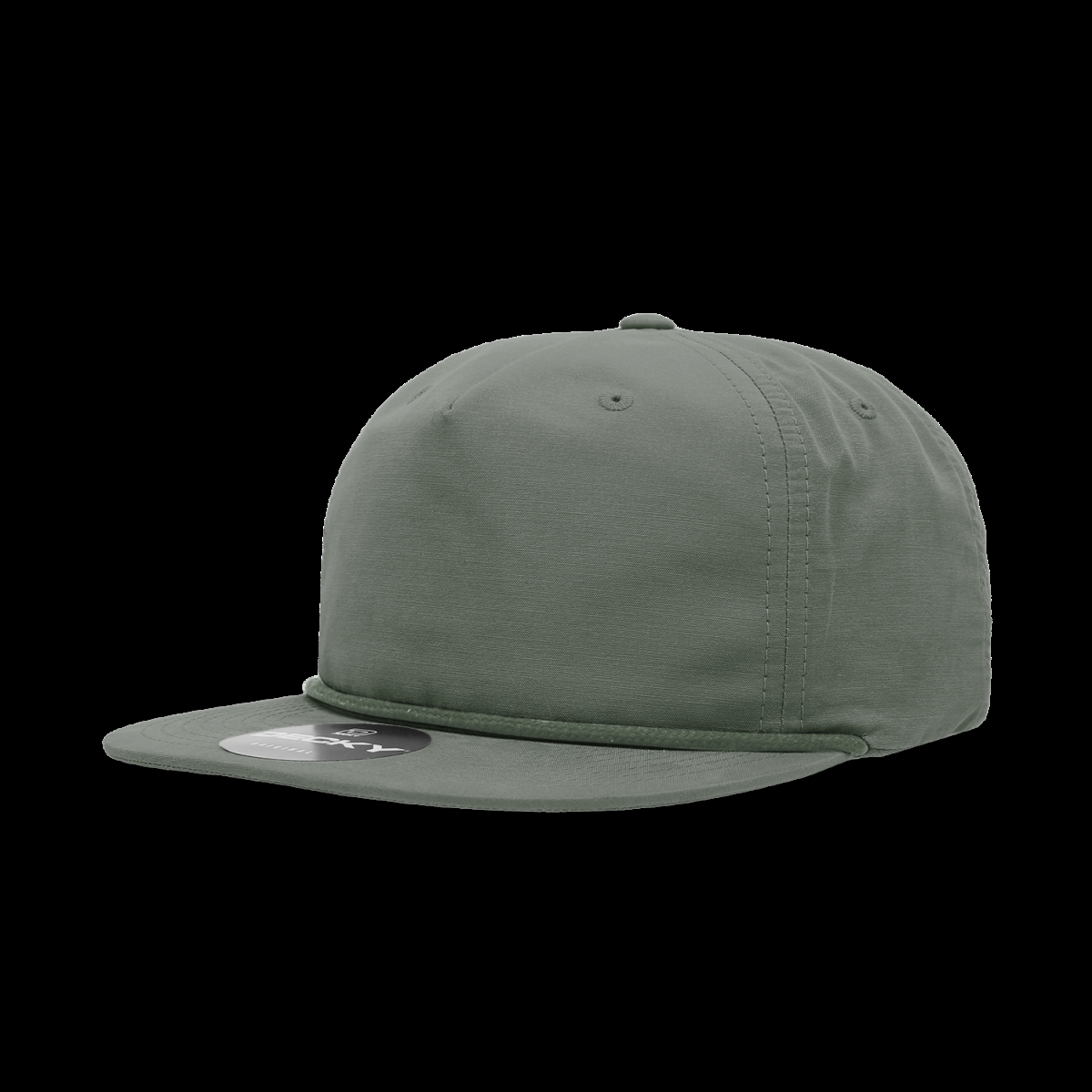 6032-1LOD 5 Panel High Profile Relaxed Cotton Blend Rope Hat, Loden - One Size Fits Most