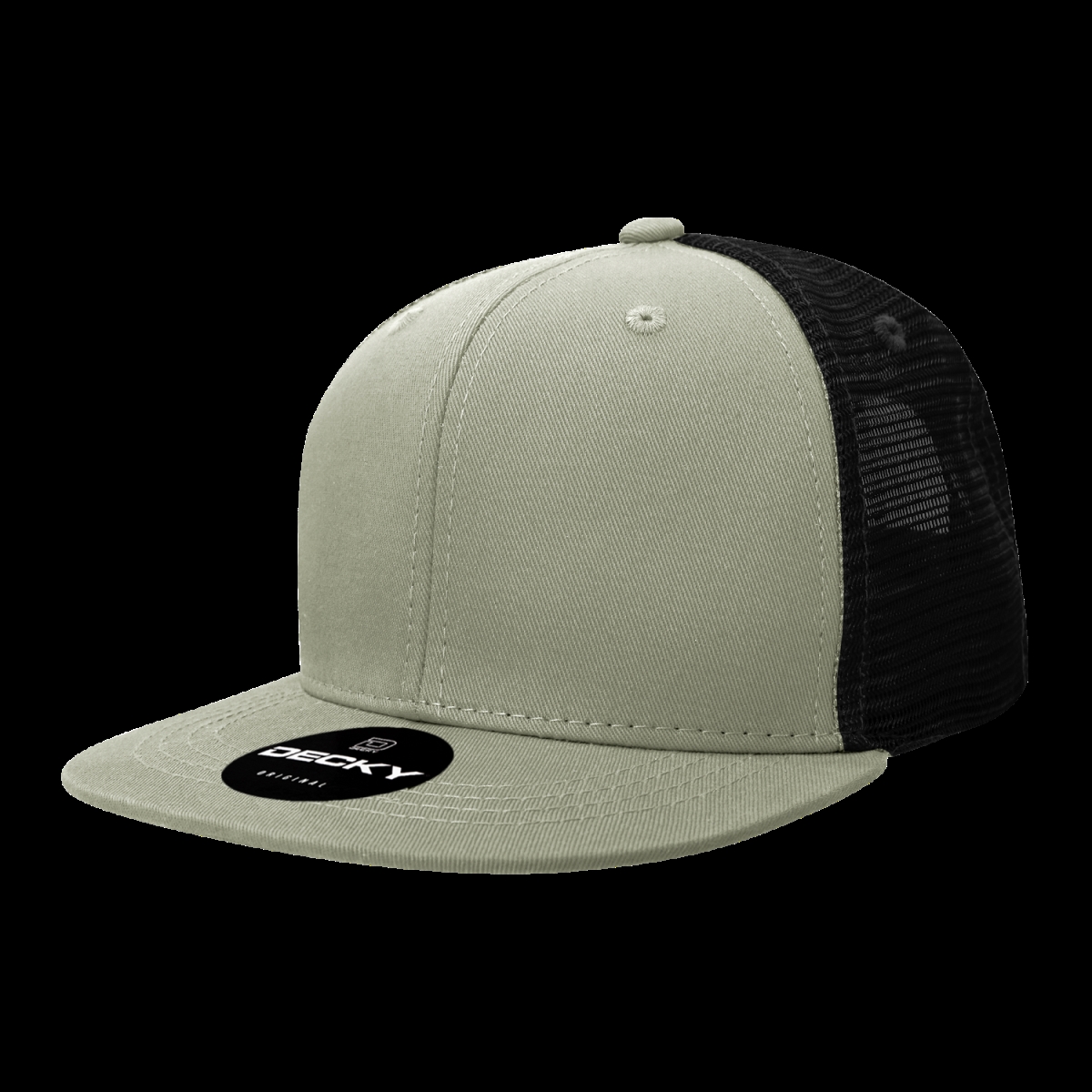 6033-4LODBLK 6 Panel High Profile Structured Cotton Blend Trucker Cap, Loden & Black - One Size Fits Most