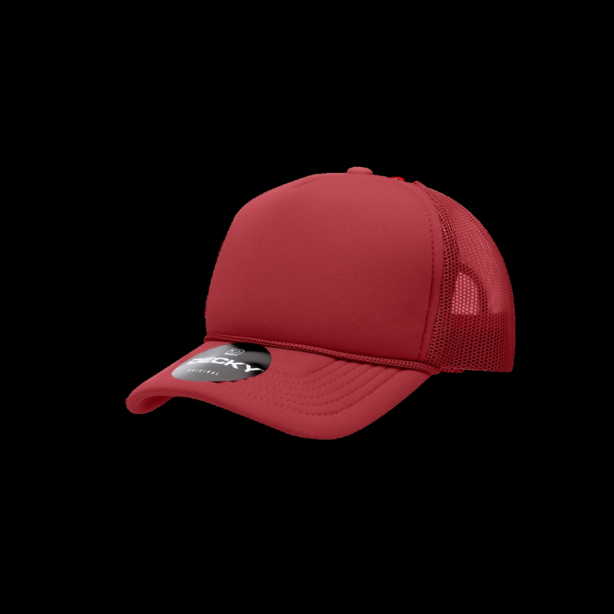 7010-1CAR Youth 5 Panel Mid Profile Structured Foam Trucker Cap, Cardinal - One Size Fits Most