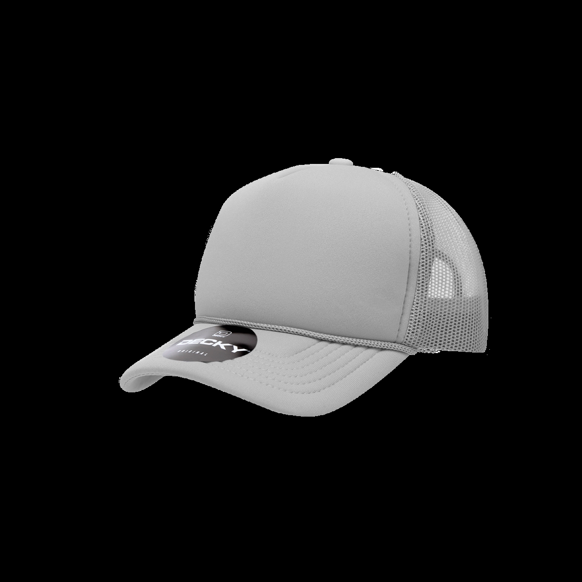 7010-1GRY Youth 5 Panel Mid Profile Structured Foam Trucker Cap, Grey - One Size Fits Most