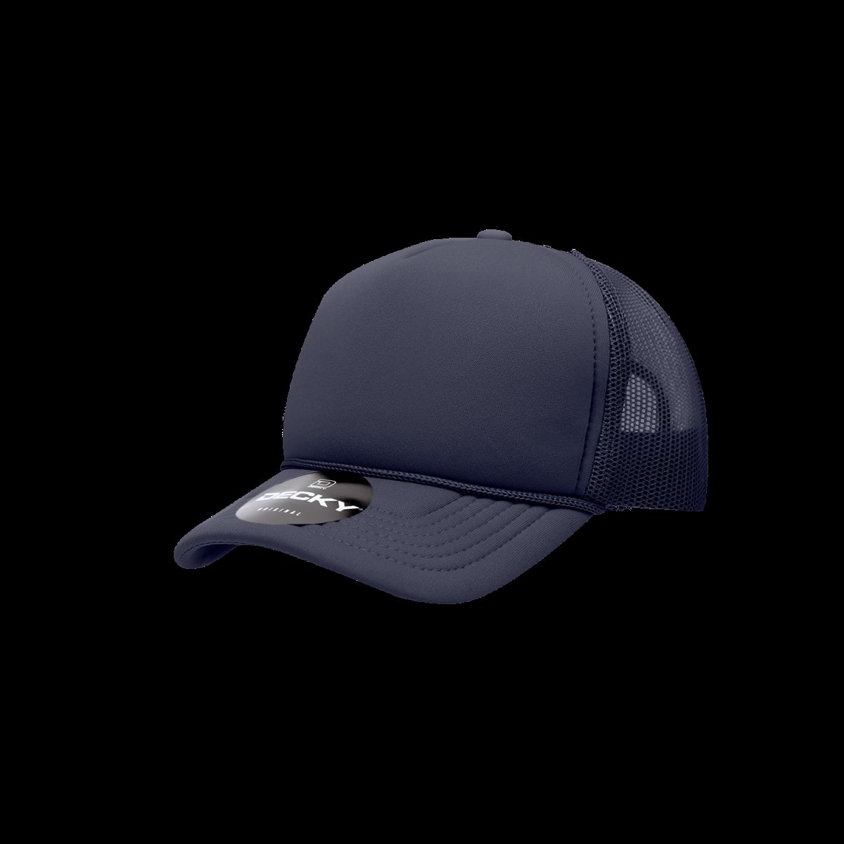 7010-1NVY Youth 5 Panel Mid Profile Structured Foam Trucker Cap, Navy - One Size Fits Most