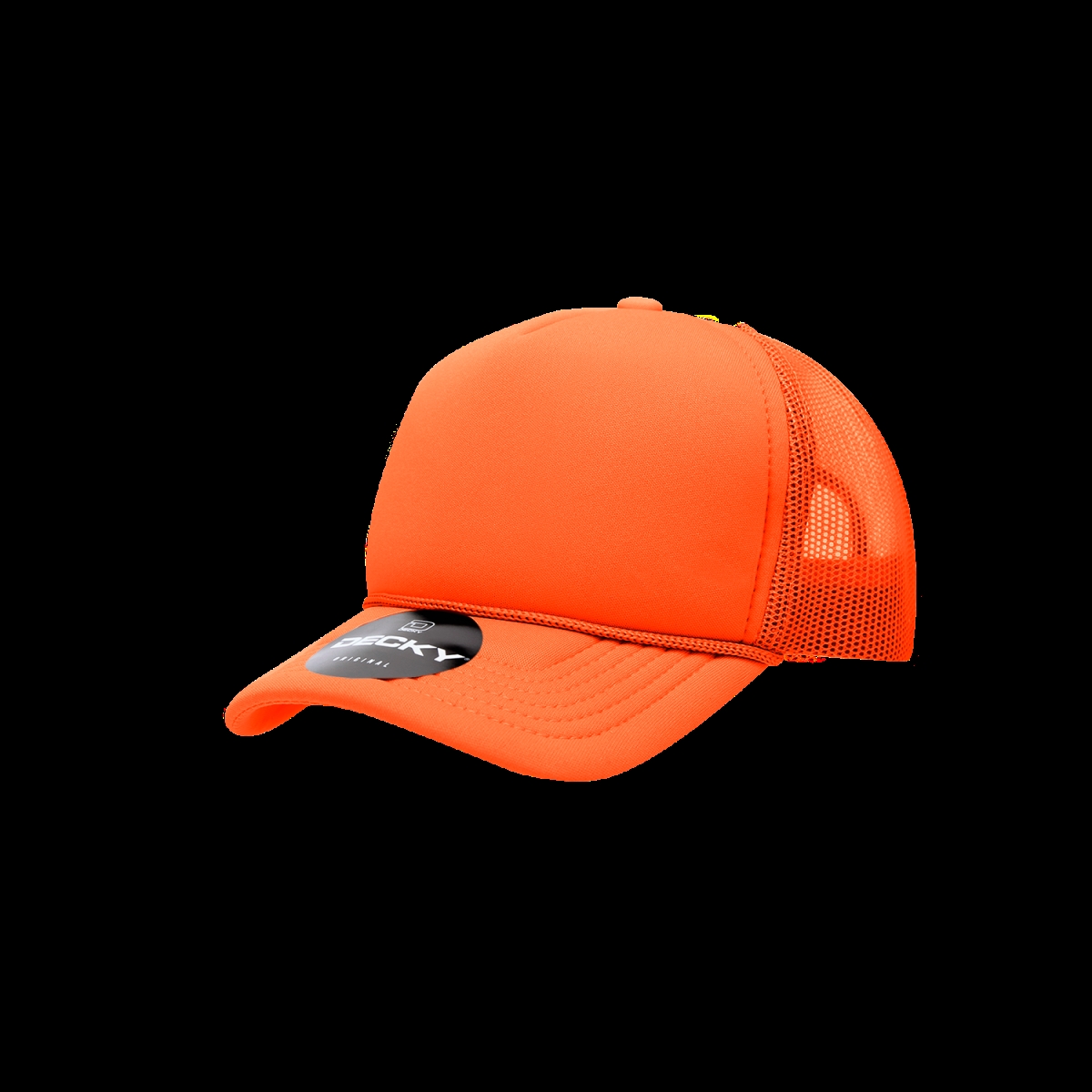 7010-1ORN Youth 5 Panel Mid Profile Structured Foam Trucker Cap, Orange - One Size Fits Most
