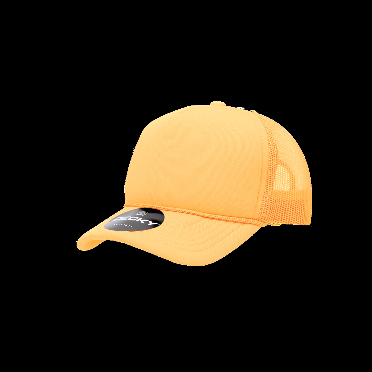 7010-1YEL Youth 5 Panel Mid Profile Structured Foam Trucker Cap, Yellow - One Size Fits Most