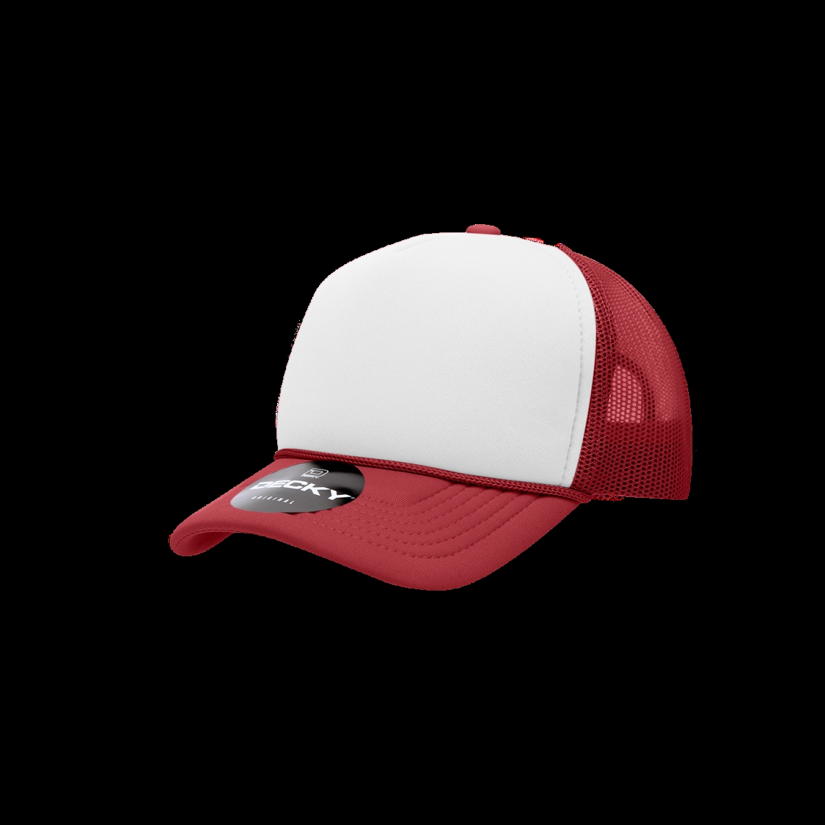 7010-5CARWHTCAR Youth 5 Panel Mid Profile Structured Foam Trucker Cap, Cardinal & White - One Size Fits Most