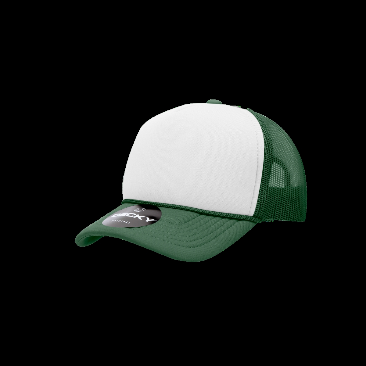 7010-5FORWHTFOR Youth 5 Panel Mid Profile Structured Foam Trucker Cap, Forest & White - One Size Fits Most