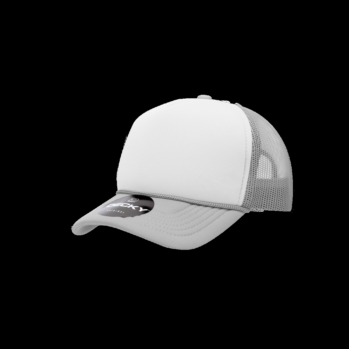 7010-5GRYWHTGRY Youth 5 Panel Mid Profile Structured Foam Trucker Cap, Grey & White - One Size Fits Most