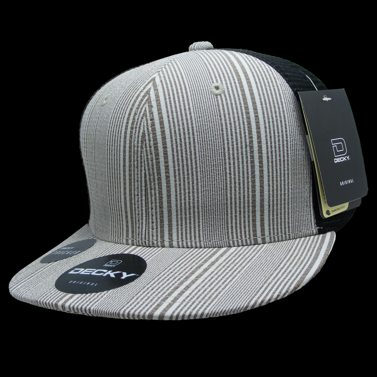 6016-130 6 Panel High Profile Structured Plaid Trucker Hat, 130-Black - One Size Fits Most