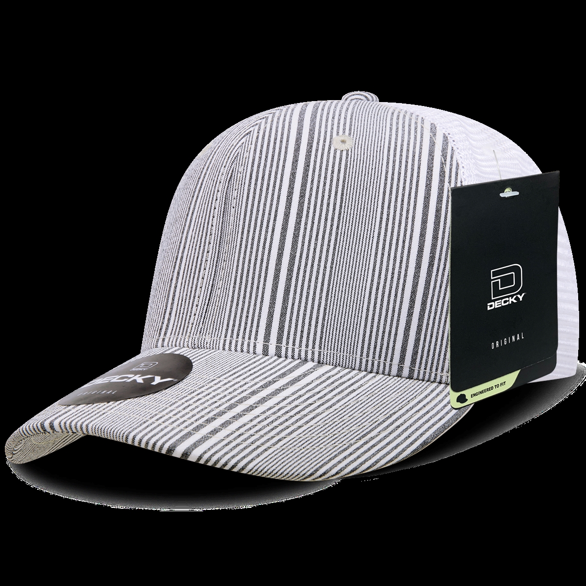6017-132 6 Panel Mid Profile Structured Plaid Trucker Hat, 132-White - One Size Fits Most