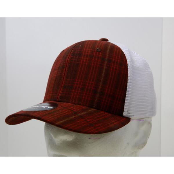 6017-206 6 Panel Mid Profile Structured Plaid Trucker Hat, 206-White - One Size Fits Most