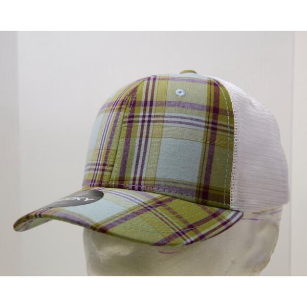 6017-210 6 Panel Mid Profile Structured Plaid Trucker Hat, 210-White - One Size Fits Most