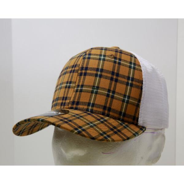6017-227 6 Panel Mid Profile Structured Plaid Trucker Hat, 227-White - One Size Fits Most