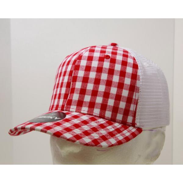 6017-228 6 Panel Mid Profile Structured Plaid Trucker Hat, 228-White - One Size Fits Most