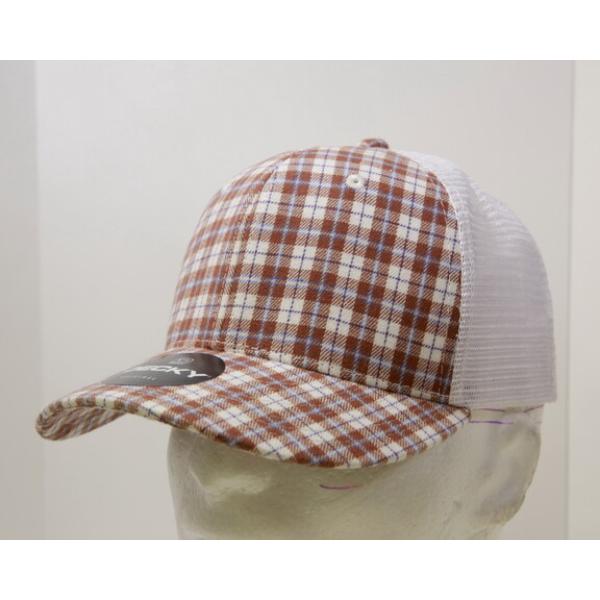 6017-229 6 Panel Mid Profile Structured Plaid Trucker Hat, 229-White - One Size Fits Most