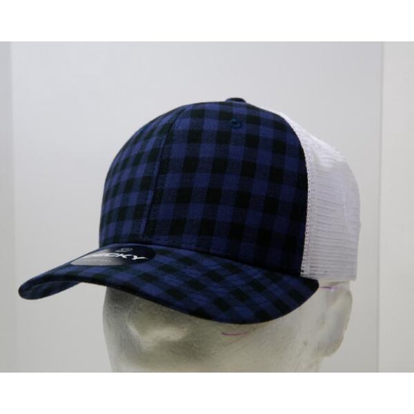 6017-234 6 Panel Mid Profile Structured Plaid Trucker Hat, 234-White - One Size Fits Most