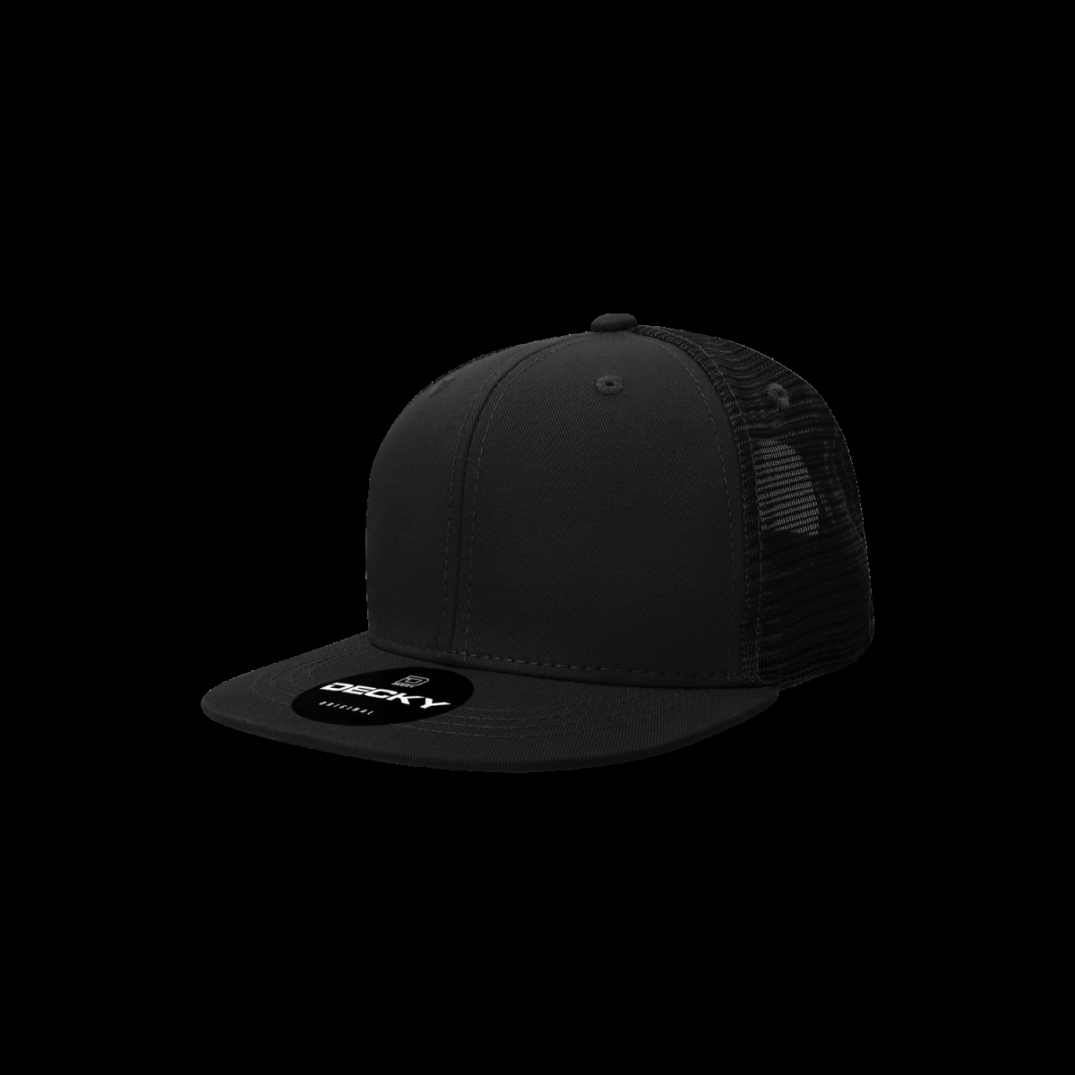 5010-1BLK Youth 6 Panel High Profile Structured Cotton Trucker Hat, Black - One Size Fits Most
